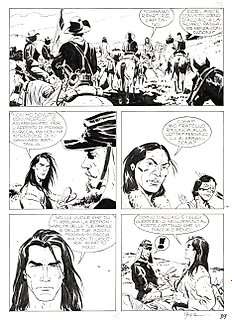 Stefano Biglia - Magico Vento n. 77 - 4x S.Biglia - Tavola Originale "Pioggia-in-faccia" - Page volante - Exemplaire unique - (2003)