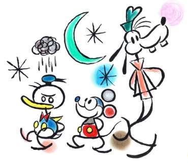 Tony Fernandez, Disney Artist | Mickey Mouse inspired by Joan MIRÃ“ Paintings - Original Painting - Tony Fernandez Signed - 65 x 50 cm | Catawiki