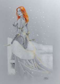 Giuseppe De Luca - Pin Up - G. De Luca - original artwork "Red Sonja" - Page volante - Exemplaire unique