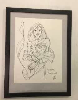 Adam Hughes | Wonder Woman - Original drawing by Adam Hughes - Portrait of Wonder Woman - Signed AH! | Catawiki