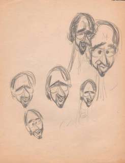 Franquin | Illustrations Ã  la mine de plomb pour 6 caricatur… | Millon