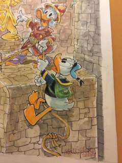 Alessandro Gottardo | Donald Duck - â€œStatua d’oro, Banda Bassotti in agguato. - Page volante - Exemplaire unique - (2021/2021) | Catawiki