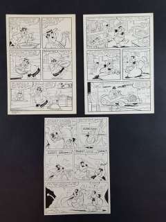 Dossi, Sangalli | Dossi Sangalli - 3x Tavole Originali "Geppo Pignatta" - Firmato - Page volante - Exemplaire unique | Catawiki