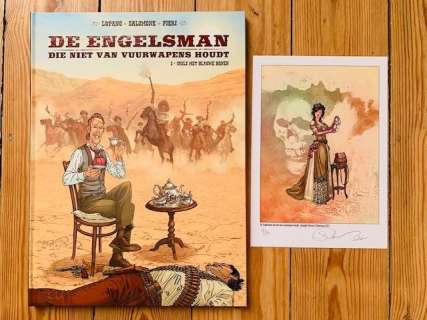 Salomone | De Engelsman die niet van vuurwapens houdt 1 - Met paginagrote opdrachttekening in kleur + ex libris op 50 ex. - Cartonné - EO - (2013) | Catawiki