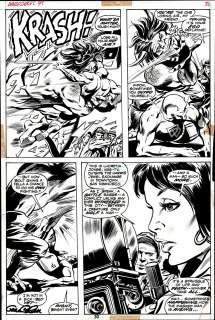 Gene Colan, Tom Palmer - daredevil #95 p 30 (cover scene! Black widow watches daredevil battles man-bull! ) 1972