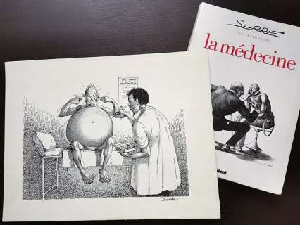 Serre, Claude | Serre, Claude - Dessin original - La Médecine "météorisme" - (1997) | Catawiki