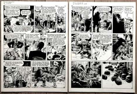 Franz | Franz - 2 Opeenvolgende, originele pagina’s - Thomas Noland T.4 - Les Naufrages de la jungle - p 34 + 35 - (1989) | Catawiki