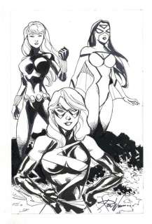 Ms. Marvel, Black Widow, and Spider-Woman Sketch by Ron Williams | mycomicshop.com