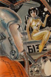 Wally Wood (American, 1927-1981)
 Intergalactic Hitch Hiker, unpublished preliminary
 Watercolor on paper
 8-3/4 x 5-3/4... | Heritage