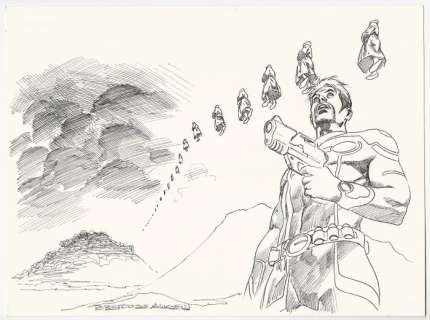 Roberto de Angelis | Nathan Never - Almanacco della Fantascienza # 21 - Roberto De Angelis - bozzetto/preliminare di copertina - Page volante - Exemplaire unique - (2013) | Catawiki