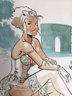 Meynet, Félix | Meynet, Félix - Dessin original en couleur - Mirabelle coquine Ã  Rome | Catawiki