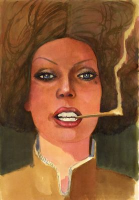 Blutch | Sur la Piste de Blueberry – Illustration originale de la couverture de Chihuahua Pearl | Galerie Barbier