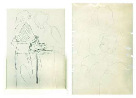 Hergé | Dessin original Â– Germaine Portraits au crayon de sa première épouse | Millon