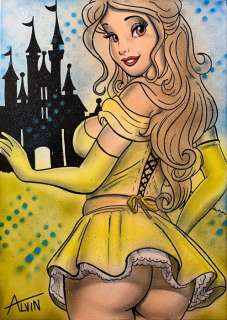 Alvin Silvrants | Sexy Belle no panties - Original drawing in colour by Alvin Silvrants | Catawiki