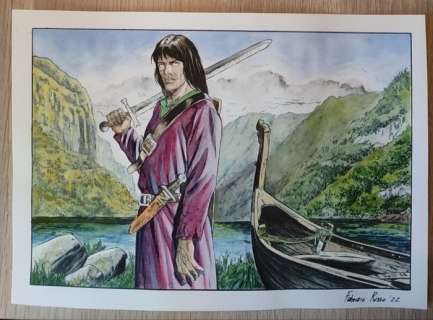 Russo, Fabrizio | Russo, Fabrizio - Dessin original couleur - Omaggio a Thorgal - (2022) | Catawiki