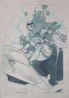 Simone Bianchi | The Silver Surfer - Simone Bianchi - preliminary Pencil/Painting - Page volante - Exemplaire unique - (2021) | Catawiki
