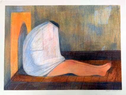 Kalina Muhova | Kalina Muhova Illustrazione originale - "Shy" - Tecnica Mista su carta - 29,7x42cm - (2021) | Catawiki