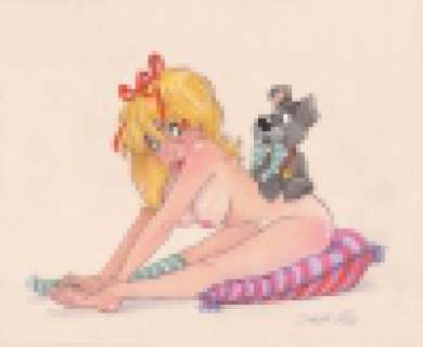 Dean Yeagle - MANDY FULL COLOR DRAWING : "NEED A SOCK"