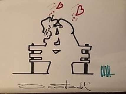 Osvaldo Cavandoli | La Linea - Osvaldo Cavandoli - Original sketch - Page volante - Exemplaire unique - (2004) | Catawiki