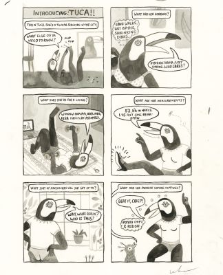 Lisa Hanawalt | Introducing Tuca - Hot Dog Taste Test - page 64 | Huberty Breyne Gallery