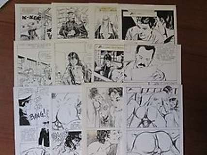 Danilo Grossi Alberto Del Mestre Stelio Fenzio Bernasconi Faragazzi Janni | Fumetti érotique - 12x Planche originale - Format (12x): 17 x 25 cm. | Catawiki