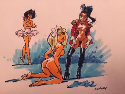 Dany | Dany - Dessin original couleur - Colombe et ses Amies | Catawiki