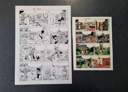 Seron / Di Sano / Gã¼Rsel / Davi de Barzi / Amalric & Madaule | Seron / Di Sano / GÃ¼rsel / Davi de Barzi / Amalric & Madaule - Planche originale + mise en couleurs + film - Blagues coquines | Catawiki