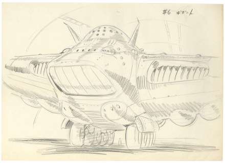 Hayao Miyazaki Hand-Drawn Setting Genga " Future Boy Conan " formic Gun door | Mandarake (Big Web)