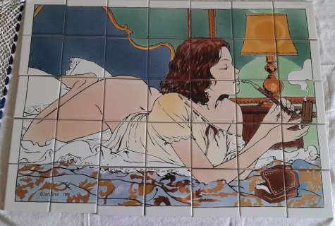 Vittorio giardino - Vittorio giardino illustrazione su ceramica Glamour - (1985)