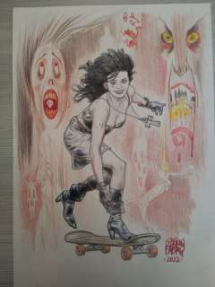 Fabry, Glenn | Fabry, Glenn - Original colour drawing - Death on the skate - (2022) | Catawiki