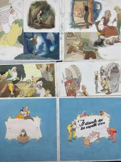 Gino Baldo Attibuito | Il Diavolo dai tre capelli d’oro - Originale di copertina e retrocopertina e 4 tavole originali - Page volante | Catawiki