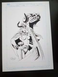 Mitton, Jean Yves | Chroniques Barbares - Dessin original érotique de Frieda - Format: env. 30 x 40 cm. | Catawiki