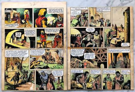 Sirius (Max Mayeu) | Sirius - 2 Opeenvolgende originele pagina’s in kleur (p. 37 + 38 ) - Godefroid de Bouillon/ Godfried van Bouillon - (1946) | Catawiki