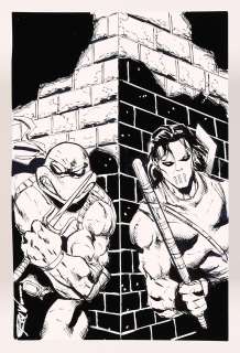 Raphael and Casey Jones Sketch by Ron Williams | mycomicshop.com