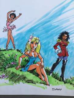 Dany | Dany - Dessin original couleur - Colombe et ses amies | Catawiki