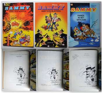Berck/Cauvin | Sammy 9+17+18 - 3x Originele tekening - 3x gesigneerd door Berck/1x door Cauvin - Broché - Réédition - (1977/1984) | Catawiki