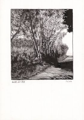 Frédéric Pajak | Auvers-sur-Oise - Encre de Chine, plume et pinceau sur papier | Huberty Breyne Gallery