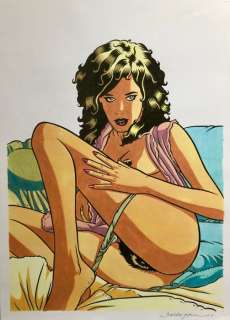 Roberto Baldazzini | Roberto Baldazzini - Stampa colorata a mano - Page volante - Exemplaire unique | Catawiki