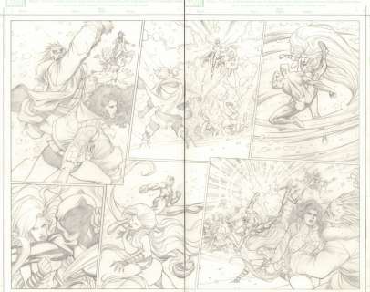 Carlos Pacheco | Uncanny Inhumans #11 Pgs ? & ? - Black Panther Vs. Medusa Action Dps - Captain Marvel Dps - 2016 | Anthony’s Comic Book Art