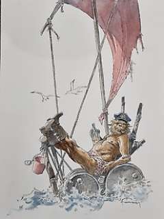 Hermann | Hermann - Couverture originale à l’aquarelle - Barney Jordan | Catawiki