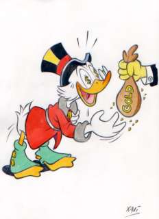 Xavi (Xavier Vives Mateu) | Uncle Scrooge - Receiving a proper present - Signed Original Artwork by Xavi - (2022) | Catawiki