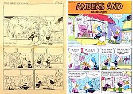 Daniel Branca, Alan Simpson, Ray Galton, Tom Anderson | Donald Duck D 5324 - "Robbery With Violence" - Original inked comic page by Daniel Branca - No reserve! (1980) | Catawiki