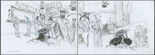 Sylvain Despretz - Concept art en deux parties pour le projet de film Les Fils d‘El Topo de Alejandro Jodorowsky