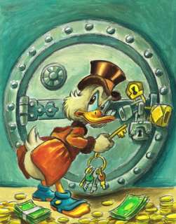 Joan Vizcarra | Uncle $crooge Safe Box - Original Painting - Joan Vizcarra Signed - Original Artwork - 45 x 35 cm - Acrylic Art | Catawiki