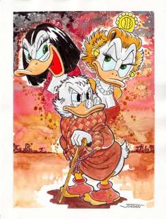 Julian Jordan | Uncle Scrooge - "Green Eyes" - Original Colour Painting by Julian Jordan | Catawiki