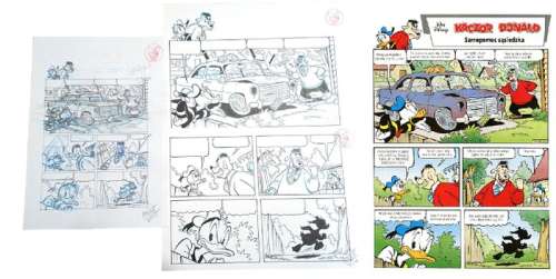 Millet, Doug Gray | Donald Duck D 2008-152 - "Eyesore Loser" - Signed Prelim and Inked Original Comic Pages by Millet - page 1 (2008) | Catawiki