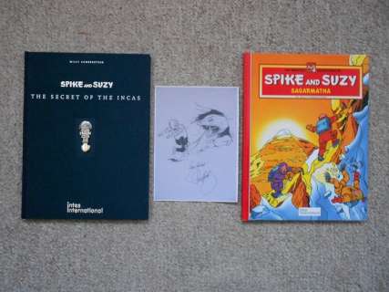 Paul Geerts + Studio Vandersteen | Spike and Suzy - The Secret of the Incas (met pentekening van Paul Geerts) + Sagarmatha - Cartonné - EO - (1998/2000) | Catawiki
