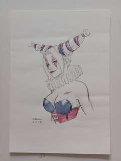 Marini, Enrico | Marini, Enrico - Dessin original couleur - Harley Quinn - (2018) | Catawiki
