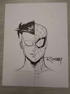 Ryan Ottley | Spider-Man - Ryan Ottley Illustrazione originale double Head Spiderman/Invincible - Page volante - Exemplaire unique - (2021/2021) | Catawiki