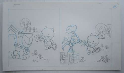 Ray Goossens (Studio) | Ray Goossens (Studio) - MUSTI - Originele pagina (potlood versie) (p.15) - Musti is jarig - (2003) | Catawiki